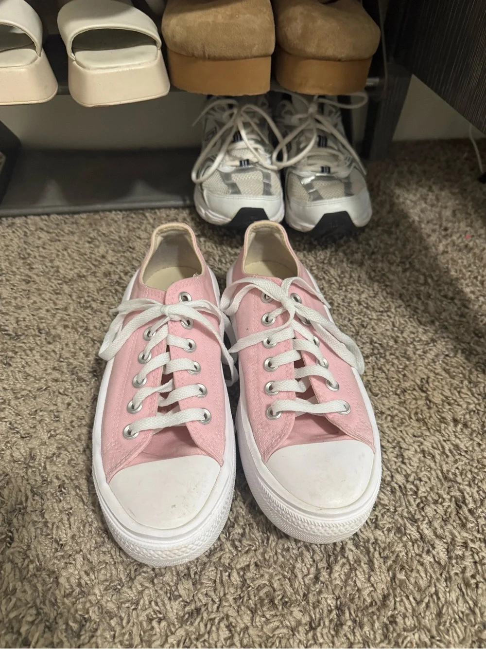 Converse Pink Low-Top Canvas Sneakers with White Soles - Picture 2 of 3